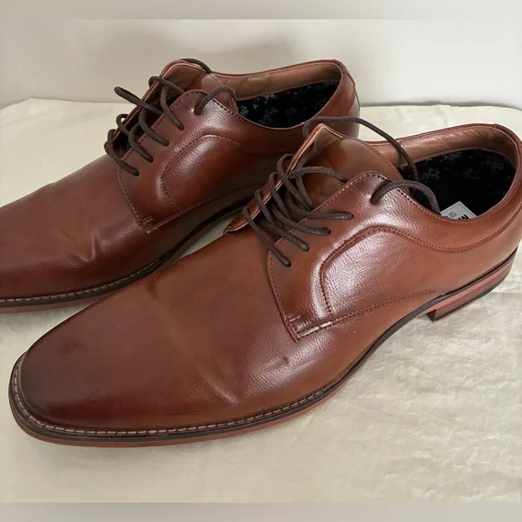 Madden Ortholite Men’s Vegan Leather Oxford Lace-up Dress Shoes, Cognac; Size 13